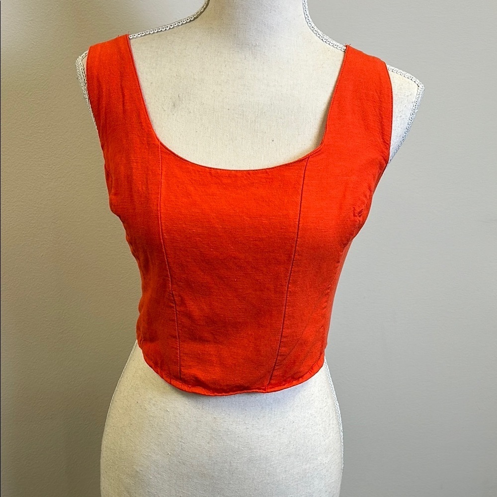 Midnight Sky Women’s XL Orange Crop Tank Top